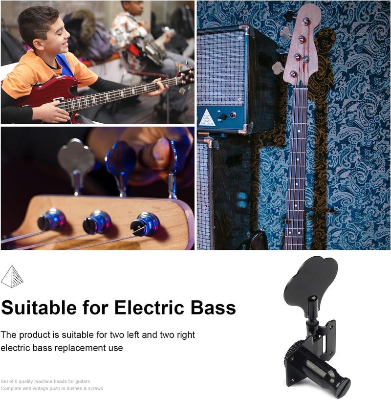 MAXCHEER Guitar Bass Tuners Bass Guitar Tuning Keys,Ratio Headstock Sealed Machine Head Replacement for Electric Jazz Bass or Precision Instruments - Image 4